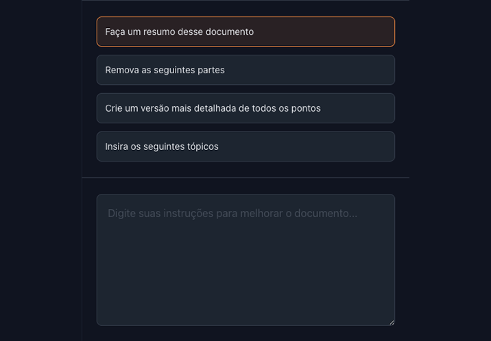 Melhorias com apenas um clique.